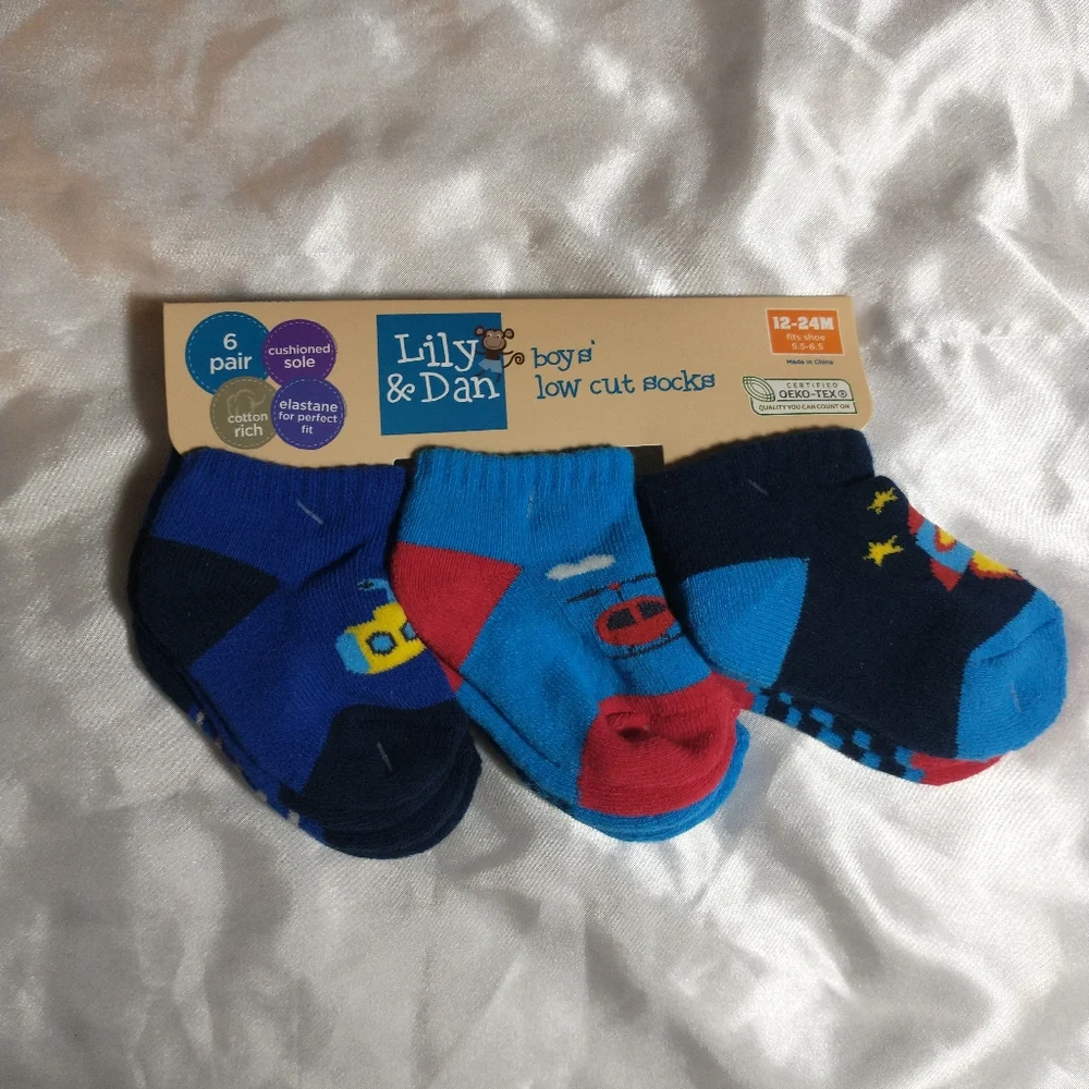 2 Packs - Lily & Dan (12-24mo) Boys Low-Cut Socks